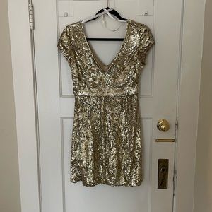 Jovani Gold Sequined Dress